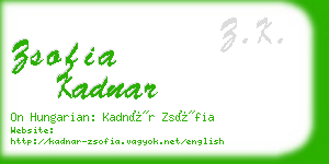 zsofia kadnar business card